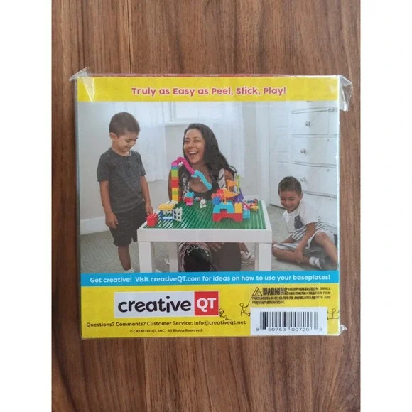 Creative 4 Pk Green Peel & Stick Baseplates 10"x10" Compatible Brick Plates NEW - Picture 7 of 15